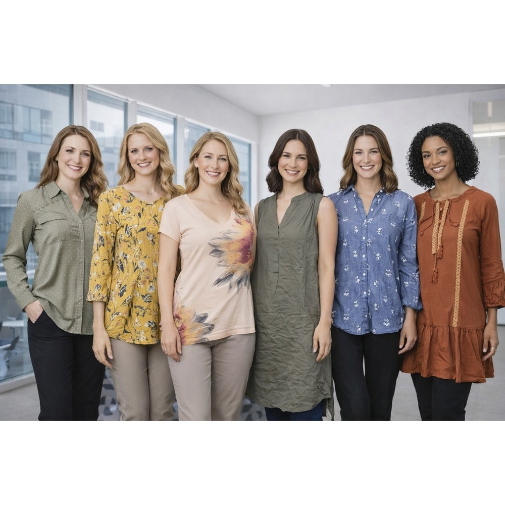 6 Career Style Blouses Women's size MEDIUM